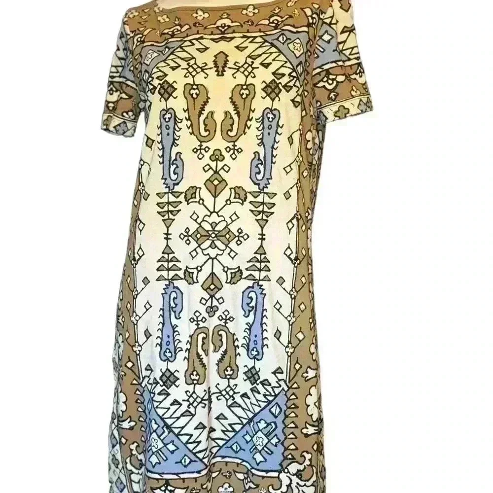 Tory Burch Botanical Floral Dress Size Small 100% Pima Cotton .Size Small